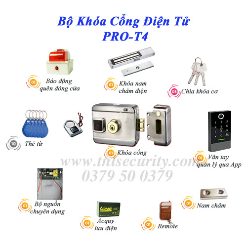 Bộ khóa cổng điện tử PRO-T4